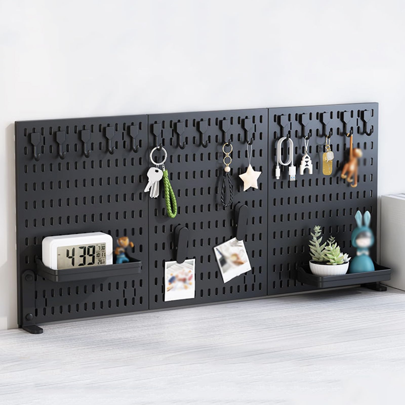 Scbtgkln Black Clamp-On Desk Pegboard, Privacy Panel For Office, Pegboard Display, Desk Accessories For Office Gaming Home, No-Drill(,90X40cm/35 X15.7)