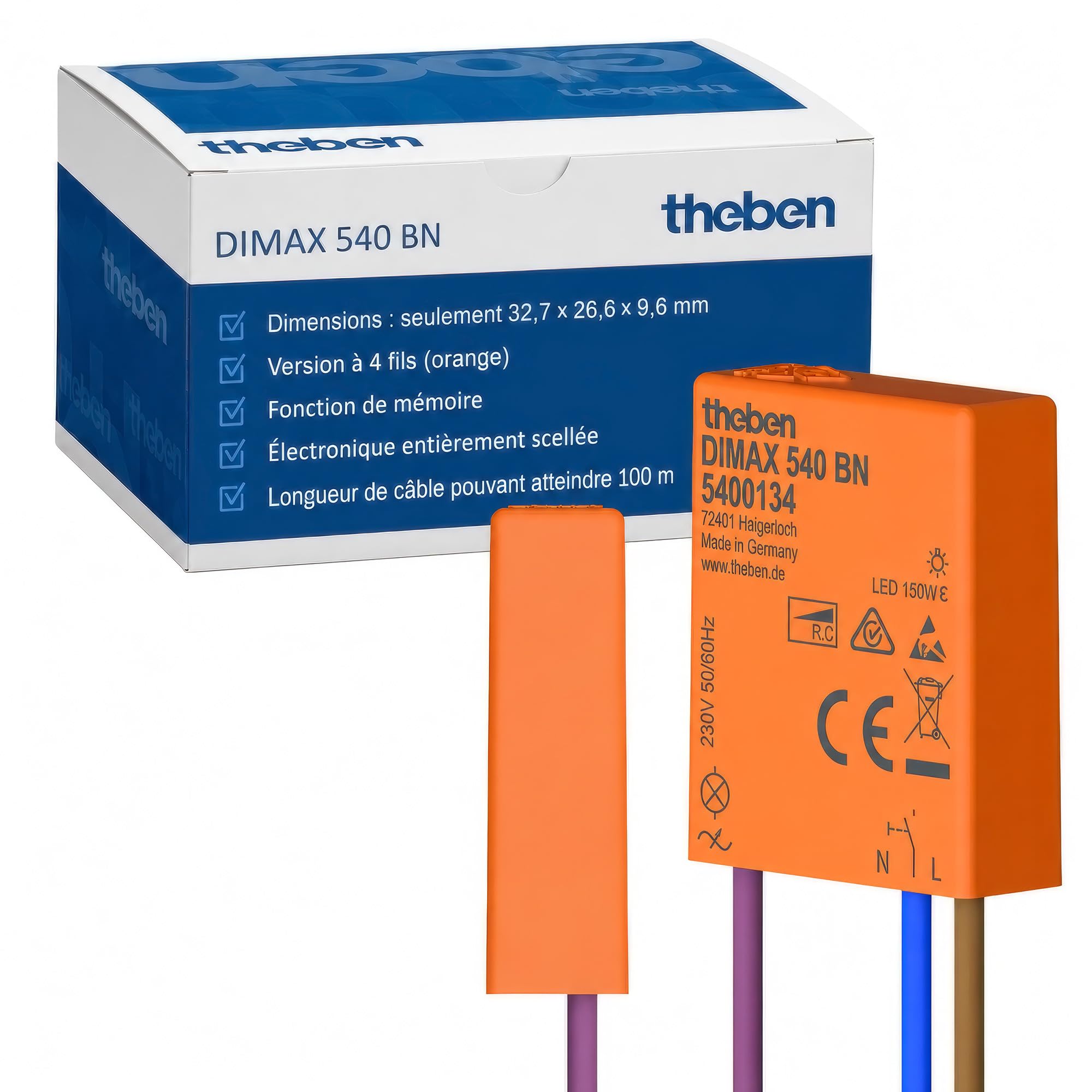 Theben 5400134 DIMAX 540 BN Mini variateur universel encastré