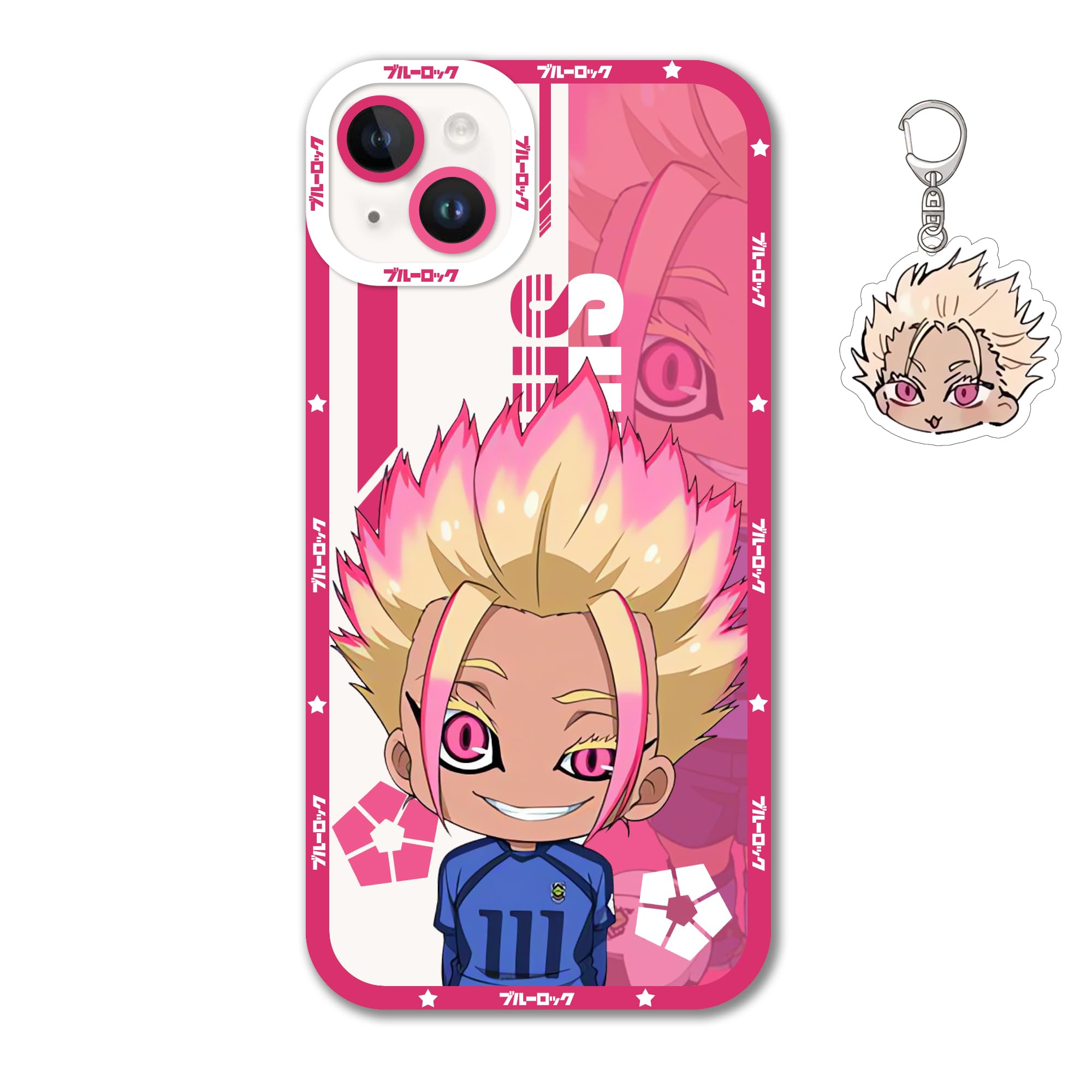 Blue Lock Phone Case Compatible with iPhone 16/15/14/13/12/11/X/8 Multi-Model Nagi Phone Cover Shidou Anime Hiori (for iPhone 15 Plus,Ryusei Shidou-4)