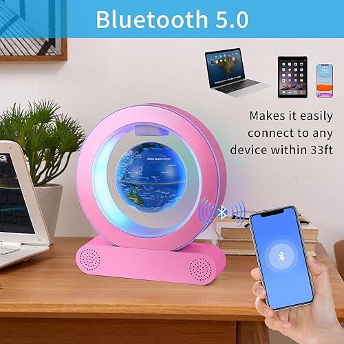 Miniatura 6 de Altavoz de levitación magnética de globo flotante, altavoz Bluetooth inalámbrico Bluetooth 5.0 con luces LED, decoración de oficina en casa, regalos