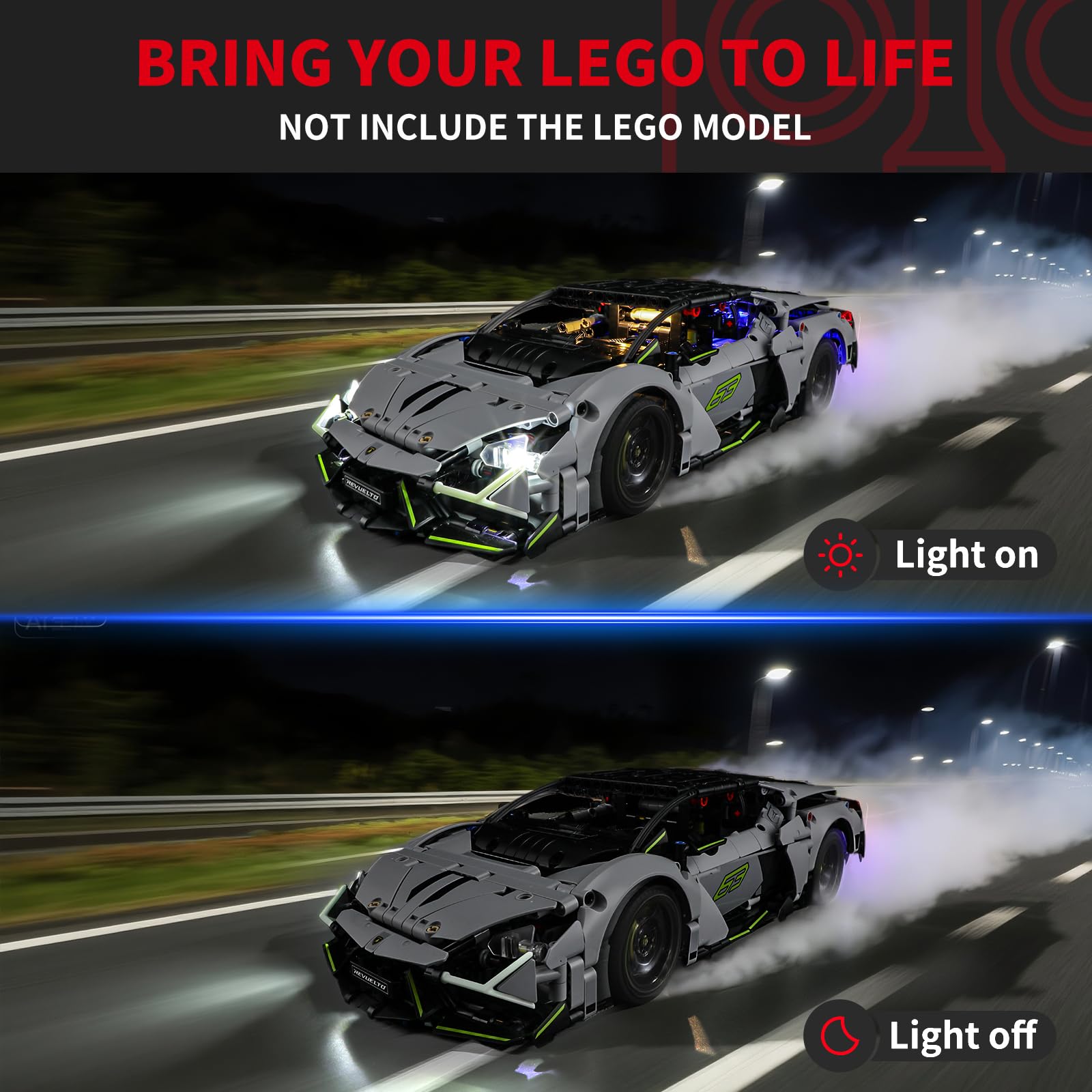 BRIKSMAX 2.0 Light Kit Compatible with Lego Technic Revuelto Super Sports Car 42214 Building Sets- LED Lighting Kits (Accessories Only) - Image 3