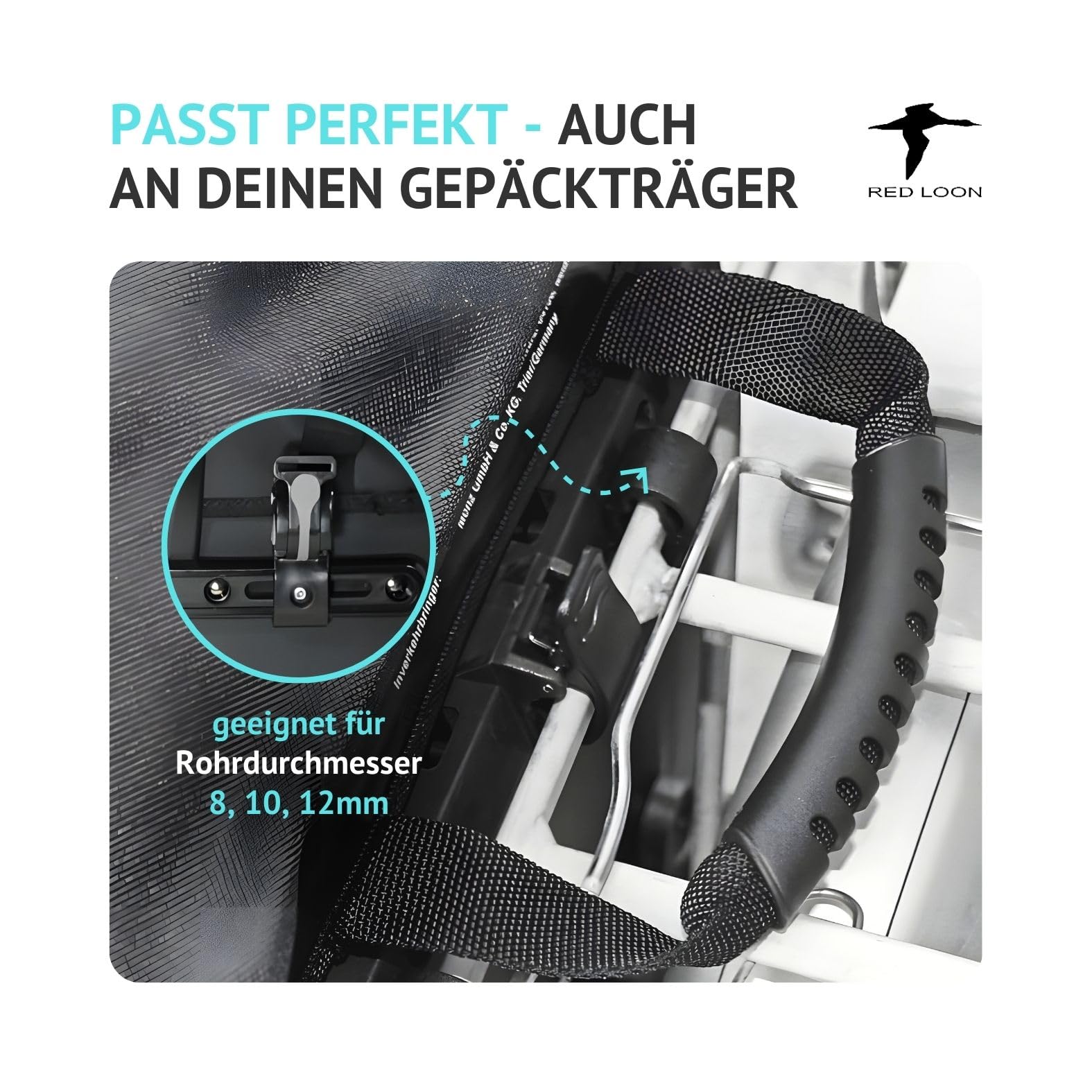 Red Loon 2X Fahrradtasche eBike hinten - Bike Packing - Radtasche für Gepäckträger wasserdicht - Fahrradtasche - Hinterradtasche - Fahrradtasche Gepäckträger - Gepäckbox - LKW-Plane Pro Plus