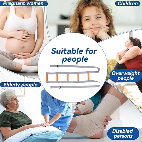 Miniatura 6 de Asistencia de escalera de cama con agarres de mango suave, dispositivo de asistencia con correa de asa, elevador de longitud ajustable, asistente