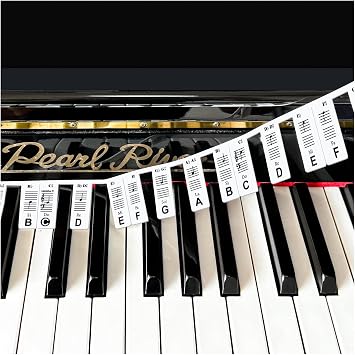 Removable Piano Keyboard Note Labels, Silicone Piano Notes Stickers Guide for Beginner, Reusable 88 Key Full Size Piano Key Music Notes Letter Label