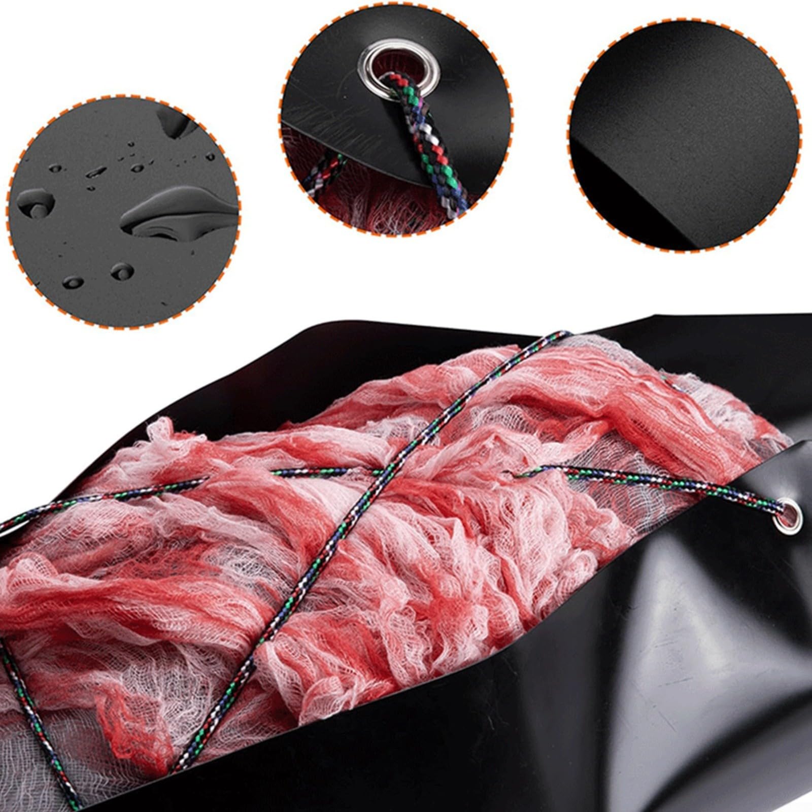 HpLive Kit de luge de chasse en polyéthylène résistant avec corde de traction de 140 cm et cordes en nylon, charge maximale : 226 kg, 185 × 58 cm (noir)