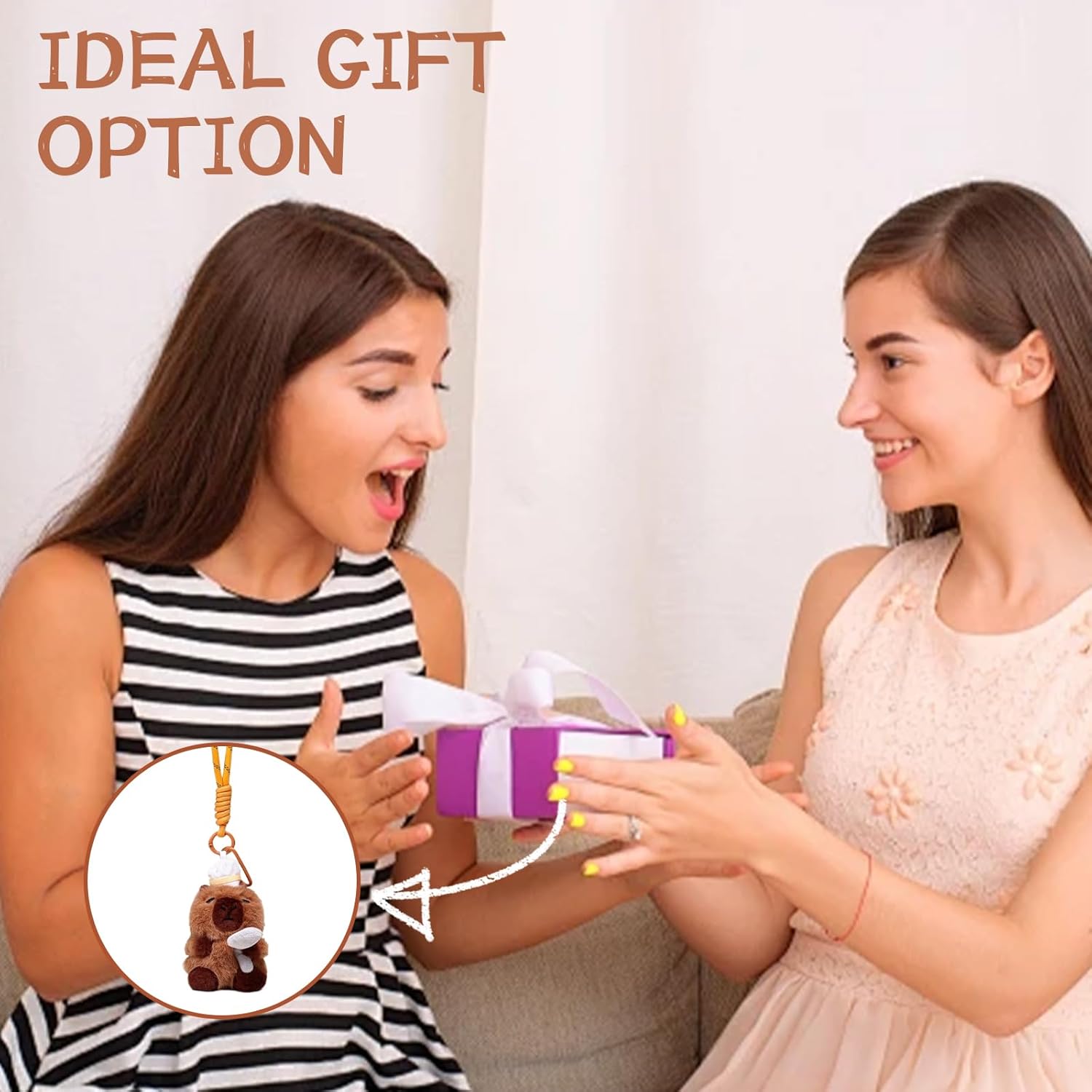 Plush Keychain Capybara Charm for Women Teens and Animal Lovers | for Handbags Purses Backpacks Car Keys | Birthday Gift (Bread) - Image 4