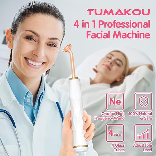 Miniatura 5 de TUMAKOU Máquina facial portátil de alta frecuencia - Dispositivo de varita facial de alta frecuencia