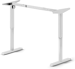 Emuca - Electric Height-Adjustable Table Frame, Height-Adjustable Motorised Table 660-1170 mm, Steel, White