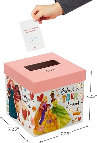 Miniatura 3 de Hallmark Disney Princess - Tarjetas de San Valentín para niños, intercambio de aula escolar y buzón con luz y sonido
