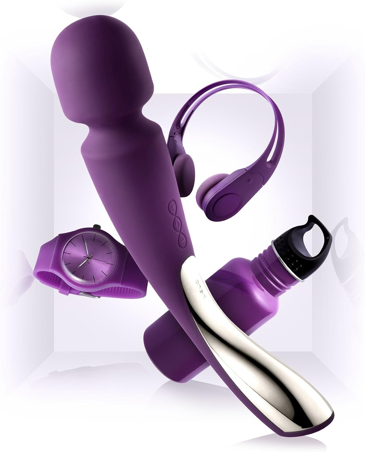 LELO SMART WAND High Power Body Massage Vibrator, Compact Medium Size, Plum