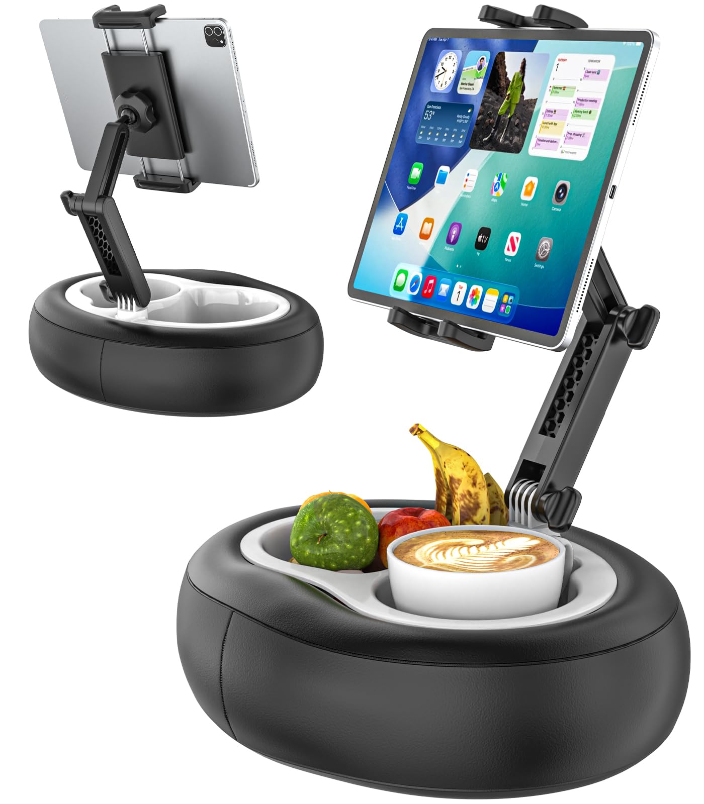 Tablet Kissenständer über Eine Snackschale und Einen Abnehmbaren Standfuß, Kissenständer iPad Halter Verfügt für Bett oder Sofa, Kompatibel mit Kindle, iPad Pro, Ebook und 4-13" Tablets