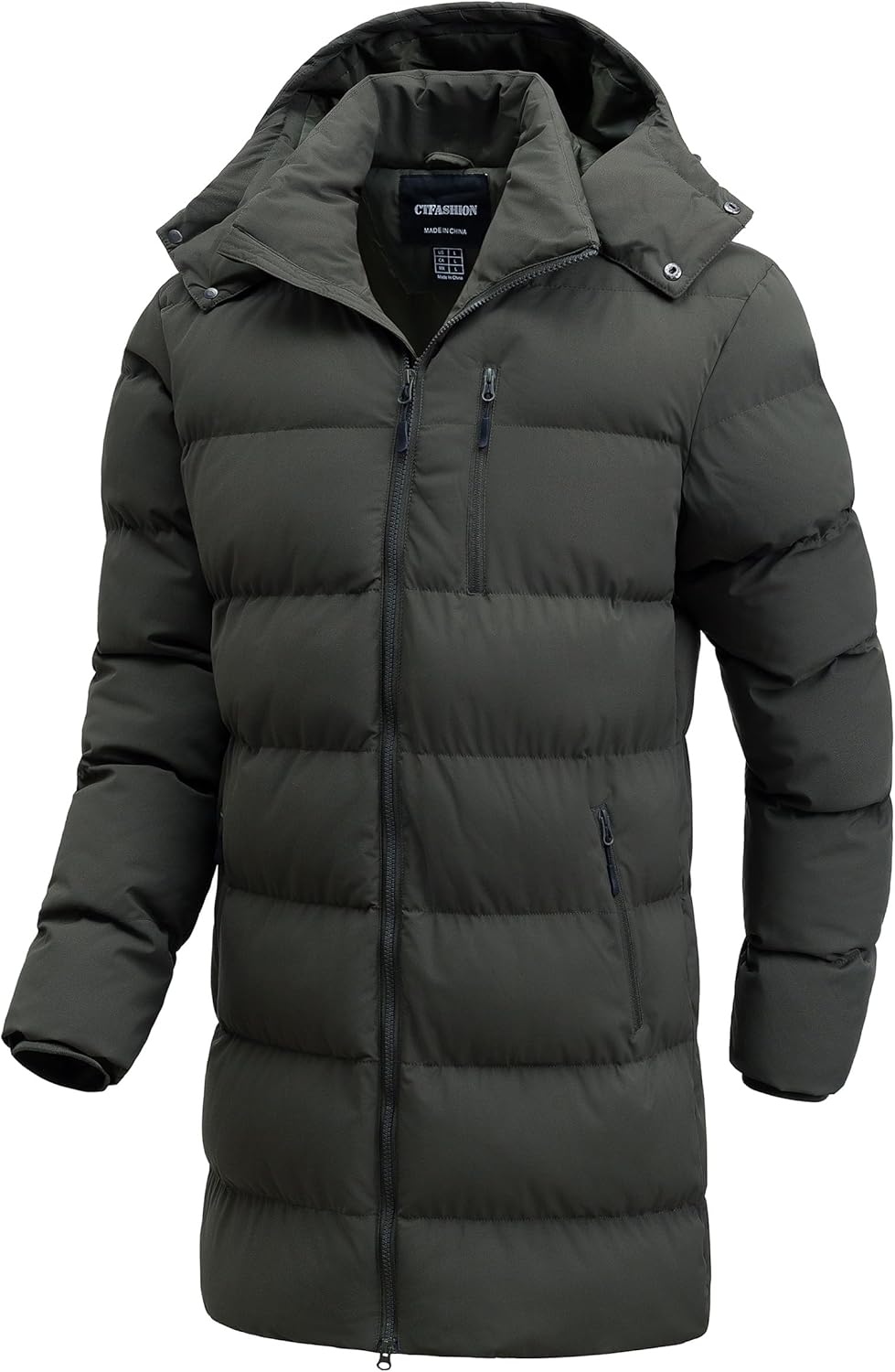 Men's Winter Coat Long Puffer Jacket Waterproof Ski Parka Thicken Insulated Outerwear with Removable Hood