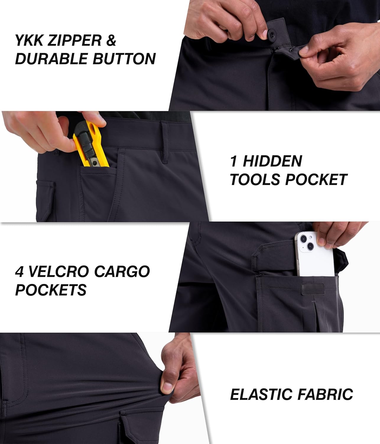 NATUVENIX Hiking Shorts Men Quick Dry Mens Cargo Fishing Shorts for Men Lightweight Golf Shorts Stretch Summer Work - Image 8