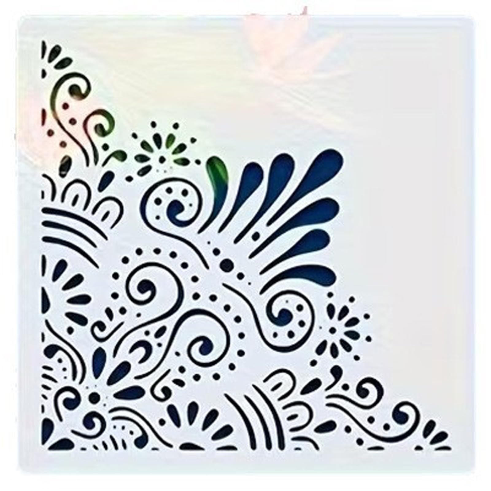 Oxxggkao Artistic Painting Floral Corner Stencil Multipurpose Border Template Furniture for Wood Canvas Fabric Floral Border Template