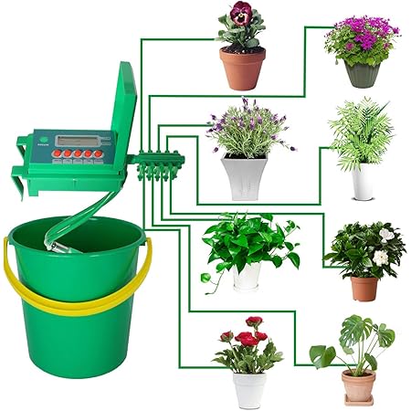 Amazon 自動散水タイマー 散水ホース 植物灌水 散水システム 散水用具 10鉢対応可能 灌漑システム 給水 観葉植物 室内 鉢植え給水 鉢植え 植物 水を撒く オフィス 10ｍホース付き 日本語取扱説明書付き Diy 工具 ガーデン