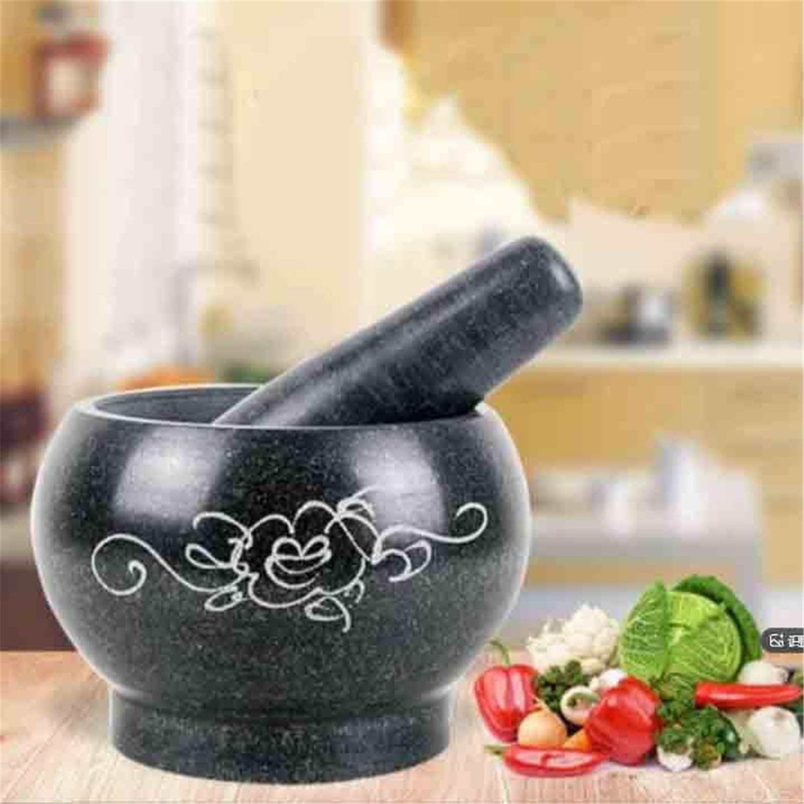 Pestello e mortaio: macina a mano erbe spezie for pesto, schiacciapatate, aglio, marinate, condimenti Salse(Piccolo)