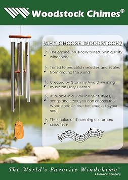 Woodstock Chimes Neptune Wind Chime for Outside 54 Large Black, Deep Tone Sound for Outdoor Garden, Patio, Porch Decor, Encore Collection DCKT54