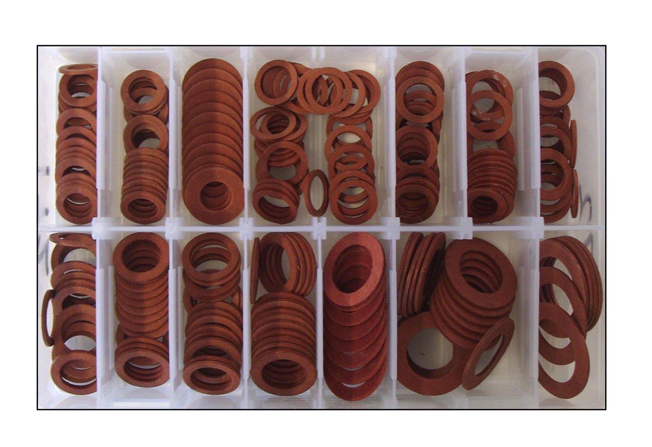 250pcs Assorted Imperial Fibre Washers (7/16" x 11/16" to 1" x 11/2