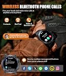 ESFOE Military Smart Watch for Men,1.43” AMOLED Tactical Smart Watch with Bluetooth Call/Notification,500mAh Battery IP68 Waterproof Rugged Smartwatch Fitness Tracker for Android iPhone,2 Straps