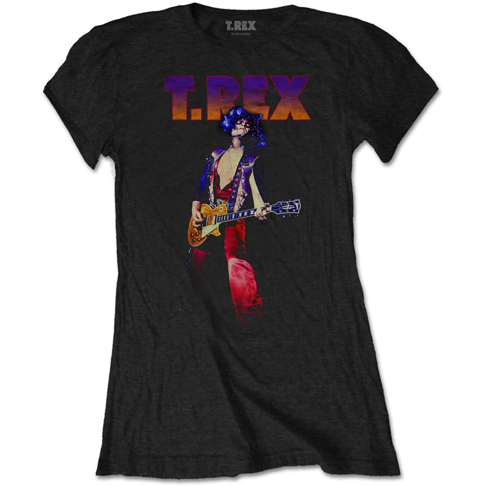 Band Monkey T-Rex Ladies T-Shirt Rockin Multicoloured