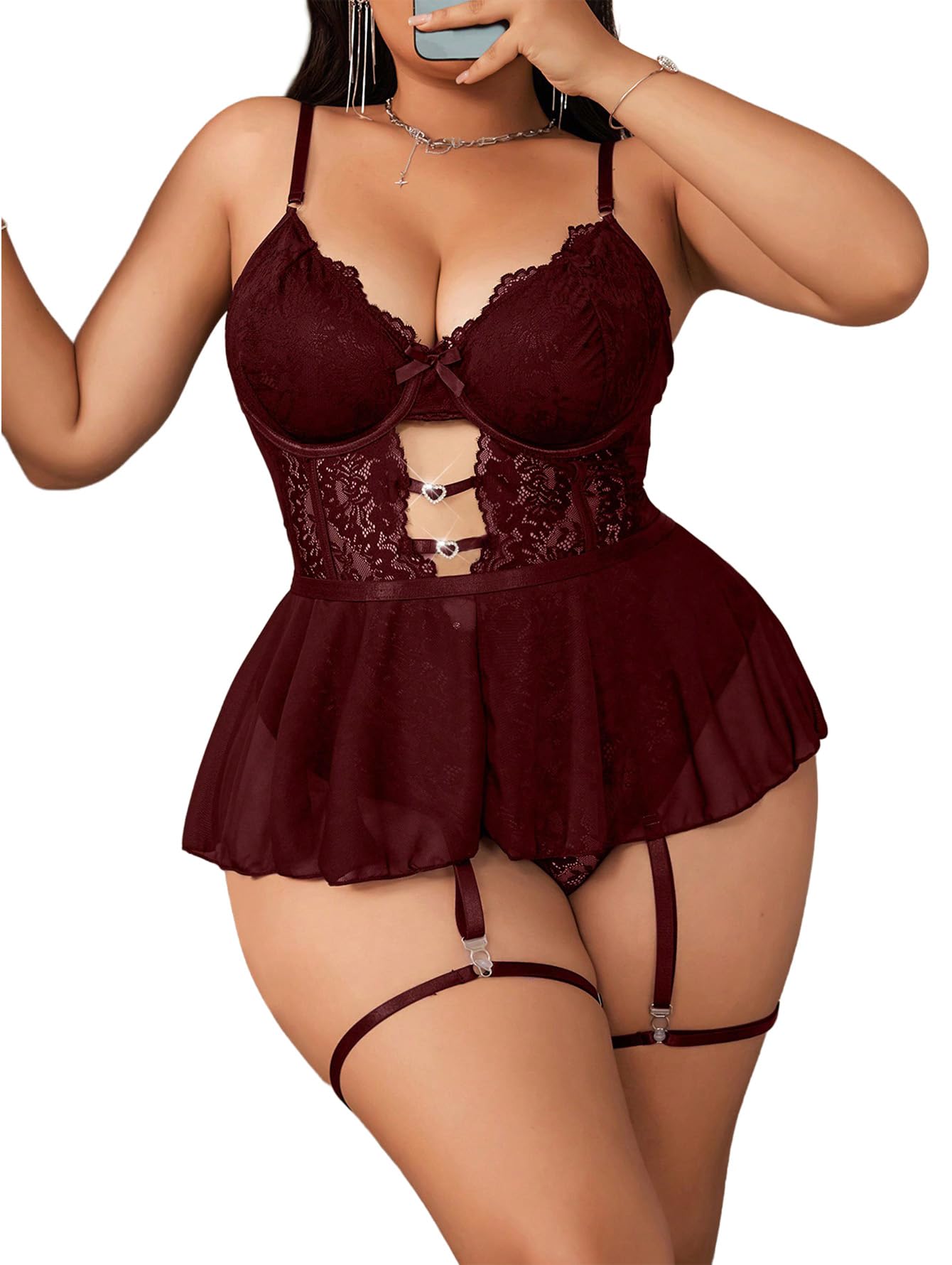 Lace Garter Lingerie Set Underwire Push Up Lingerie Set Stockings