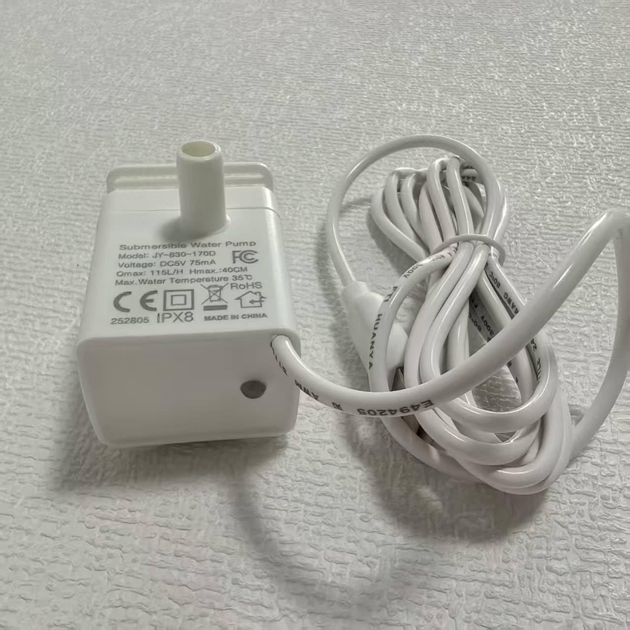 Replacement Pump for 102oz Pet Fountain Cat Water Fountain Dog Water Dispenser Ultra Quiet Long Lifespan Water Pump, USB Cable, white LED Lights