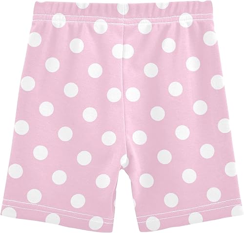 Fisyme Girls Shorts Kids Toddler Girl Bike Cartwheel Under Dress Shorts(Multi-pinks White,4T)