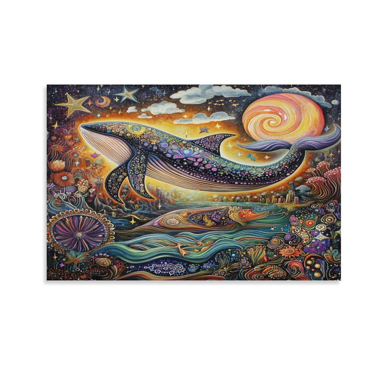 Impression giclée baleine décoration murale chambre à coucher