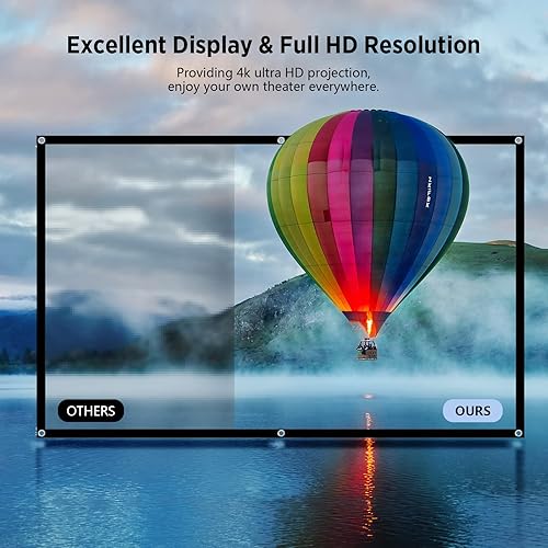 Miniatura 2 de XIDU Pantalla de proyector de 100 pulgadas, 169, plegable, antiarrugas, portátil, para el hogar y al aire libre