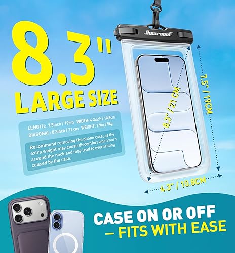 Miniatura 3 de Hiearcool Bolsa impermeable para teléfono, funda impermeable para teléfono con cordón cruzado compatible con iPhone 17, 16, 15, 14, 13 Pro Max