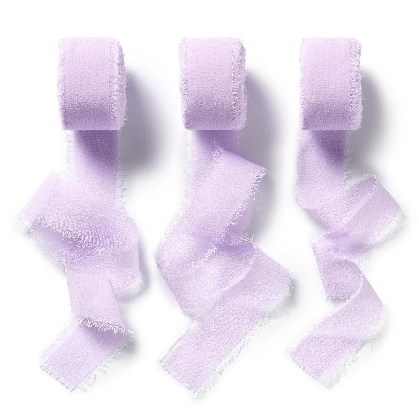 AOKSUNOVA Chiffonband, 2,5 cm x 18,9 m, Geschenkband, Chiffon-Schleifenband, breites Quasten-Hochzeitsband