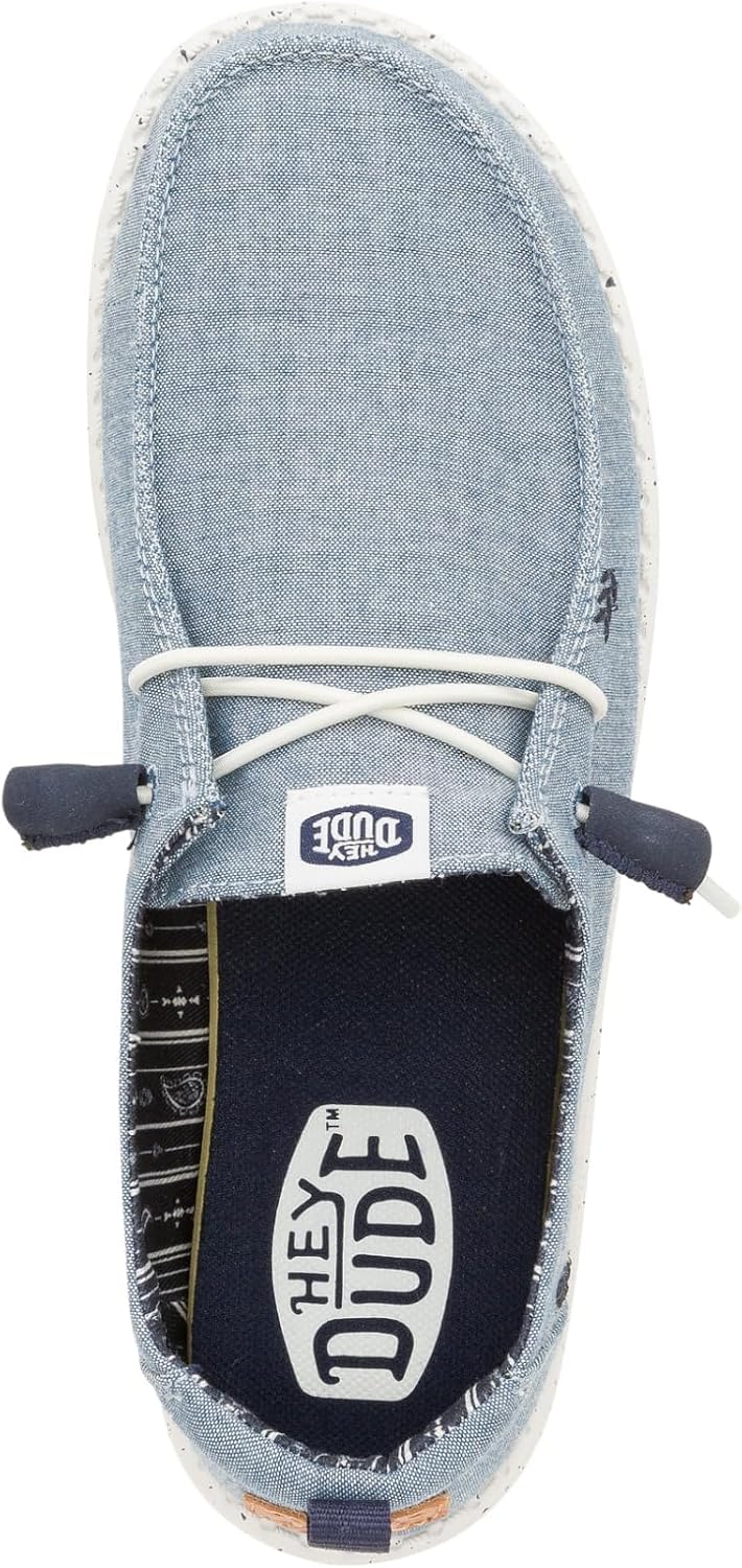 HEYDUDE Women's Wendy Chambray Slip On Loafer | Textile Upper