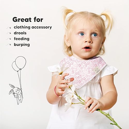 Miniatura 9 de KeaBabies Paquete de 8 baberos orgánicos para bebés para niñas y niños y paquete de 10 baberos bandana para bebé, baberos de dentición para niños y