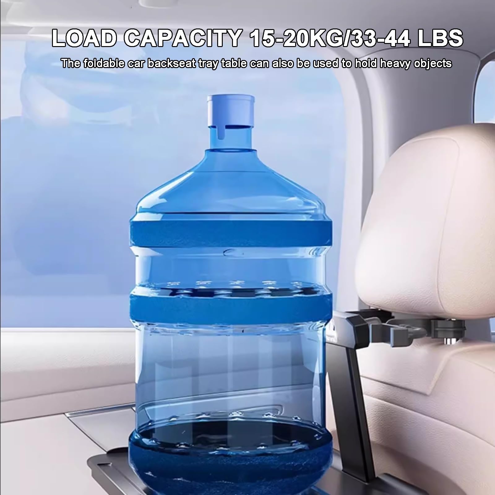 Tavolino per Auto con Vassoio Espandibile e Scomparto per Tazza di Bevande, Vassoio Portatile Pieghevole per Sedile Posteriore Dell'auto, 58 * 25 cm, Adatto alla Maggior Parte dei Veicoli