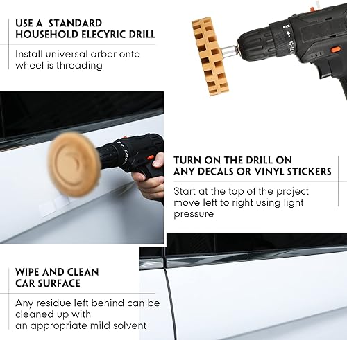 Miniatura 5 de 8 piezas de calcomanías para automóvil y removedor de calcomanías de 4 pulgadas herramienta de eliminación de adhesivo de goma resistente con