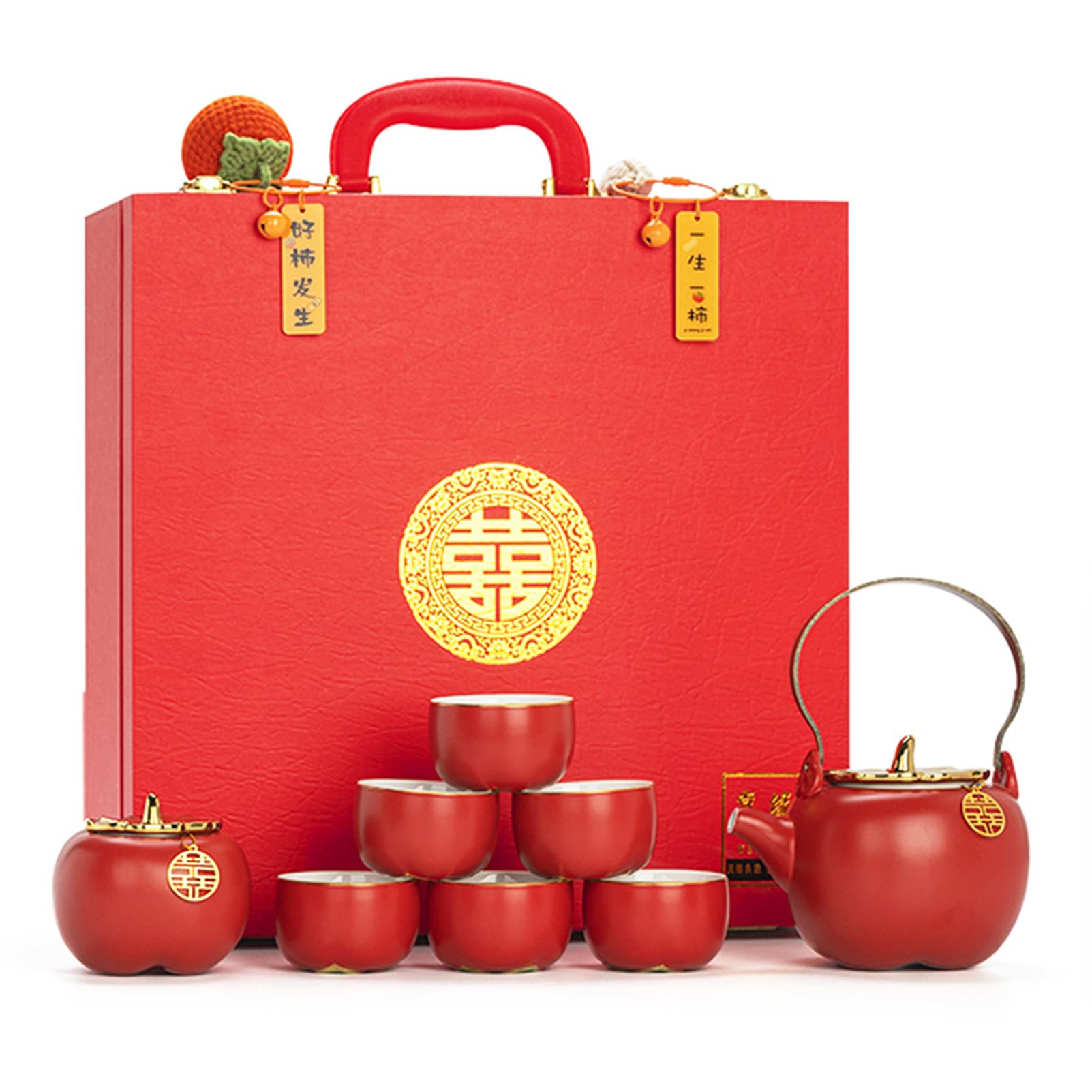 Service à thé traditionnel chinois avec boîte cadeau élégante pour les mariages