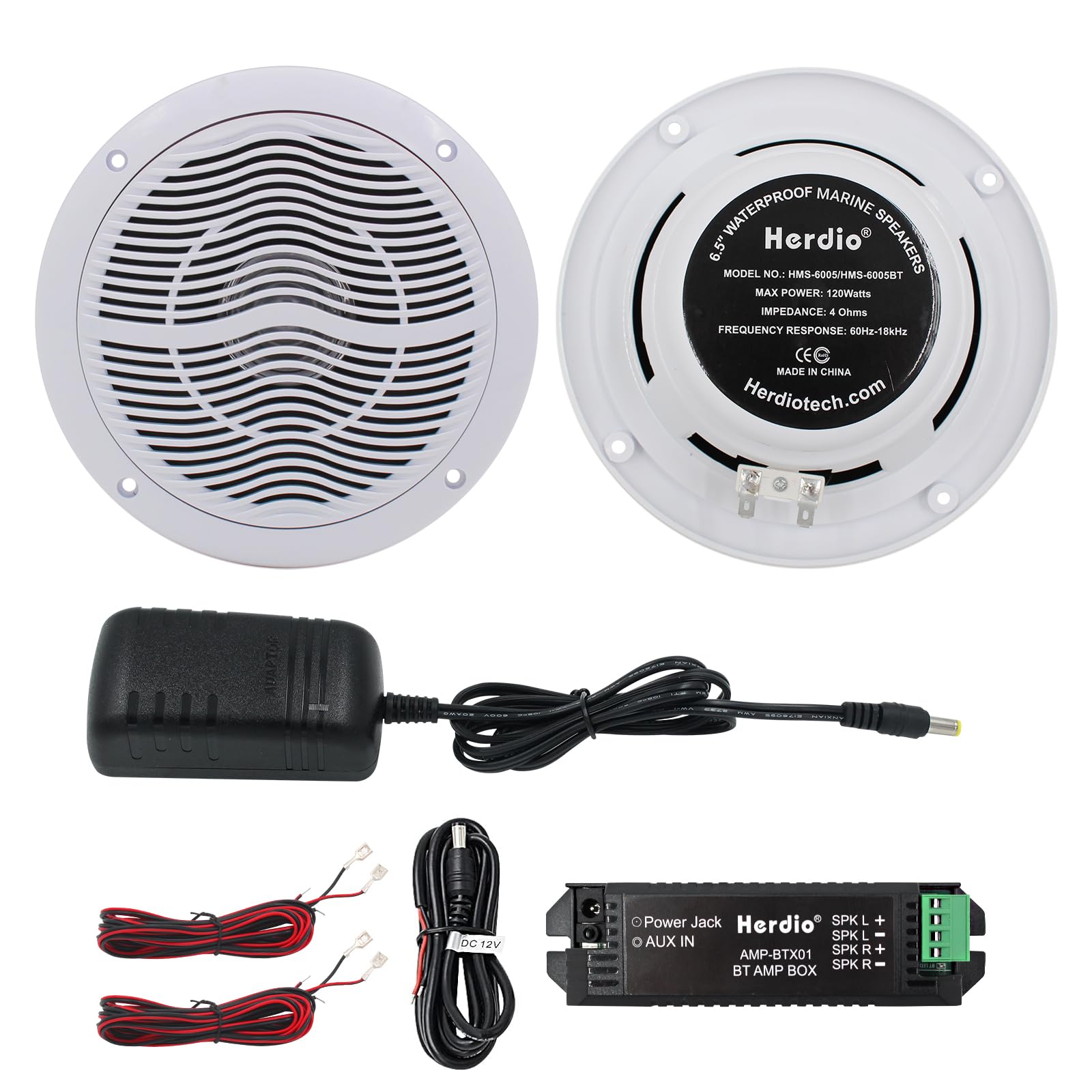 Herdio 6.5 Inches 120 Watts Waterproof Bluetooth Marine Speakers Ceiling Speakers Perfect for Kitchen Home Tub Bathroom Outdoor (White)-image-38