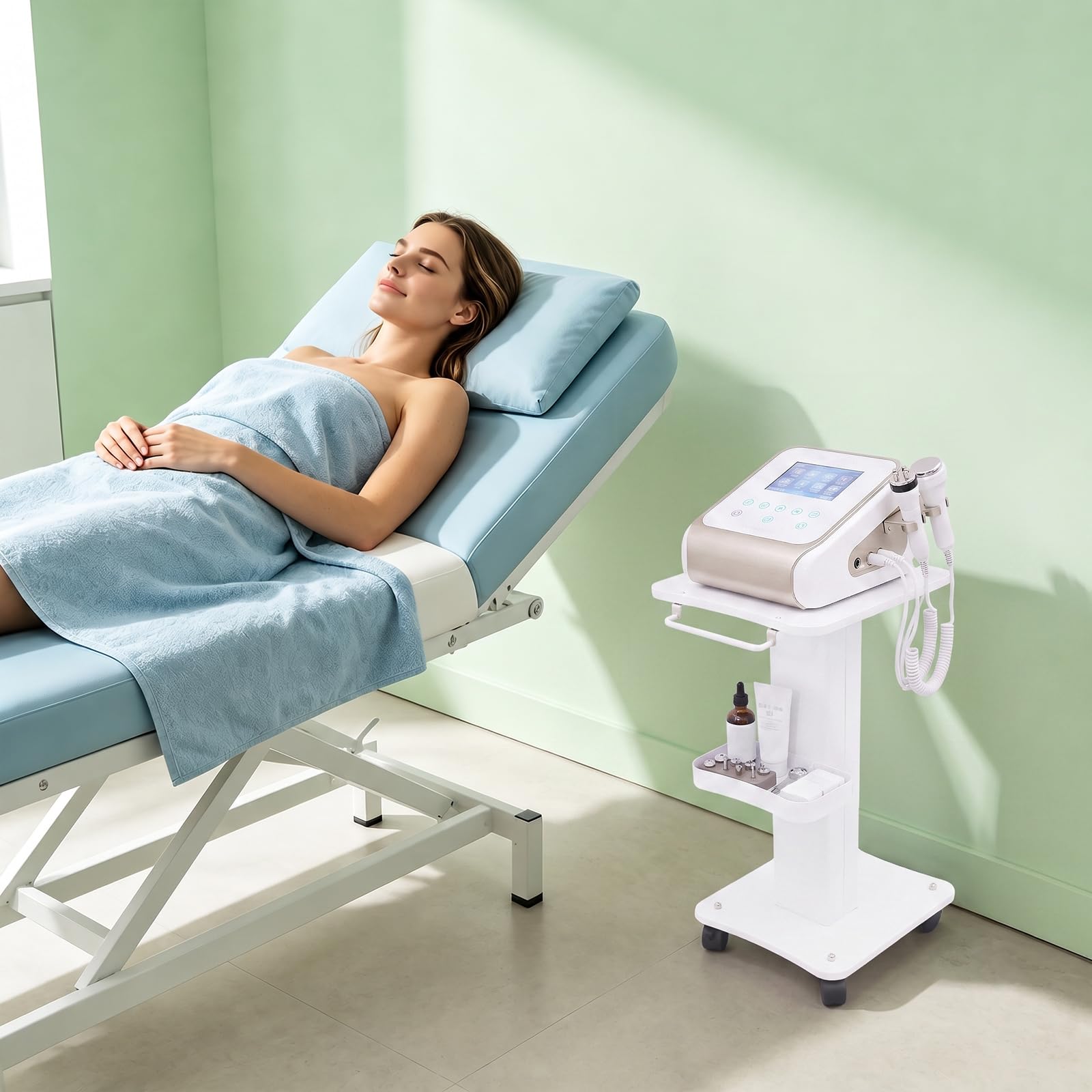 Carrito portátil de cosméticos médicos con compartimento de almacenamiento y ruedas universales, carrito de trabajo ABS para salones de belleza y peluquerías, ideal para instrumentos de belleza, 34 x