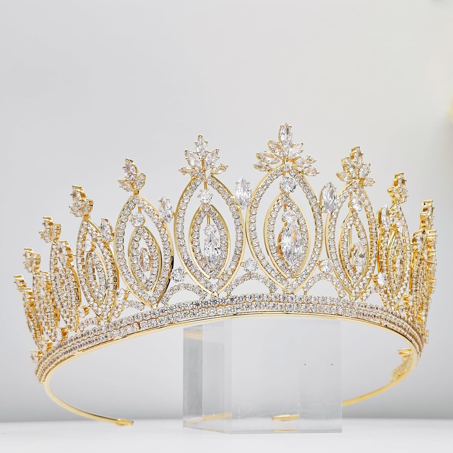 QXMYOO Luxury Cubic Zirconia BrideTiara and Crowns for Women Silver CZ Bridal Headpiece for Wedding Prom Birthday Pageant Quinceanera