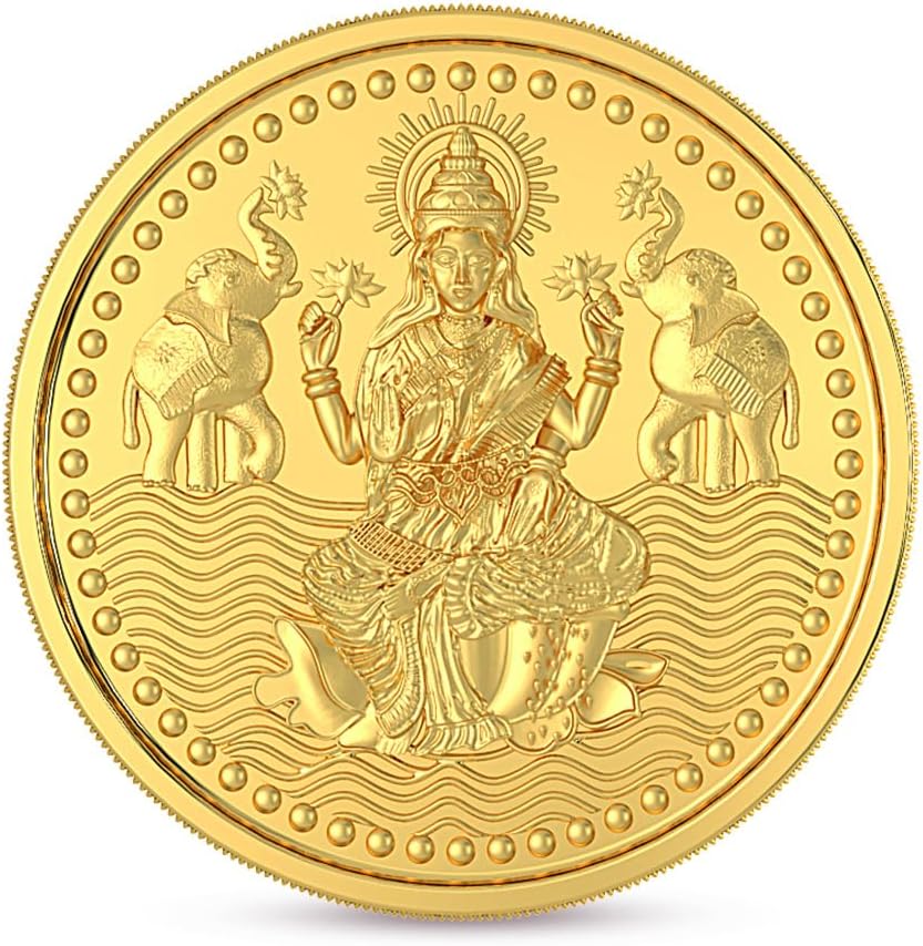 Malabar Gold & Diamonds Gold Coin 22K (916) 5 grams | 22 kt Gold Coin/Bar/Bullion for Akshaya Tritiya, Birthday, Wedding & Festive Gift, Laxmi Impression