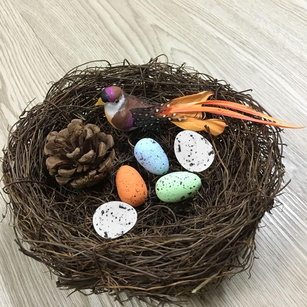100pcs Artificial Bird Eggs Speckled Foam Eggs Fake Wreath Decoration Graffiti DIY Crafts Garden Ornaments Easter