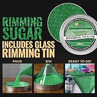 Vista 3 de Brew Glitter - Azúcar con borde verde (113g, 1x lata de barra) Adorno para cócteles y refrescos