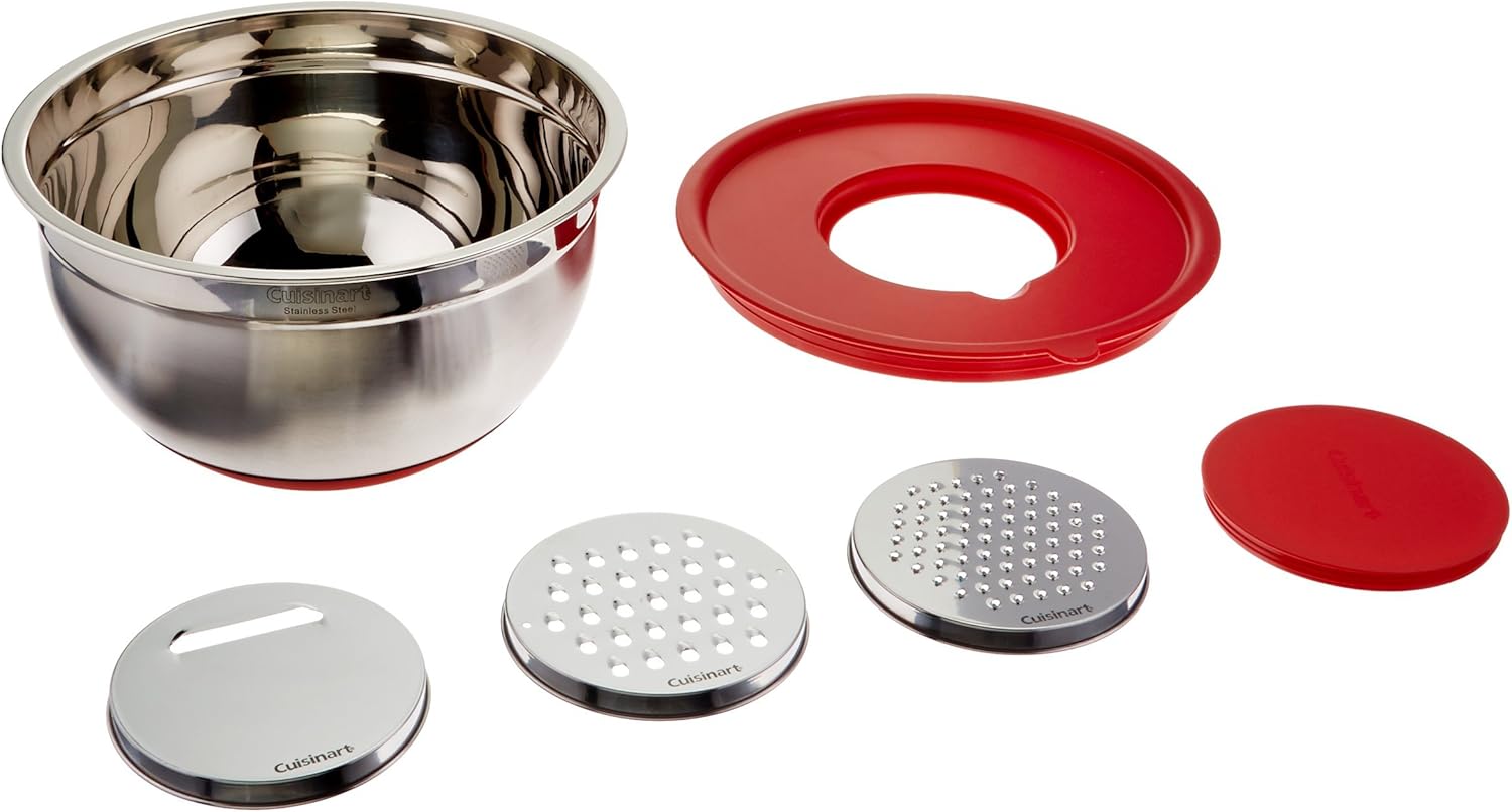 Cuisinart Mixing Bowl with Graters, Red Home & Kitchen