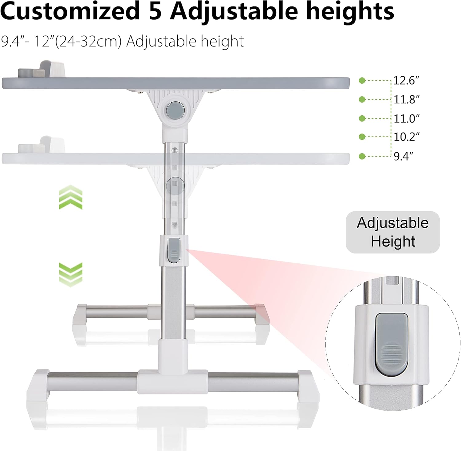 Suреr Bіg Clеаrаnсе! Laptop Stand for Desk, 8AMTECH Lap Desk Ajustable Laptop Table with Cooling Fan Office Desk for Laptop, Working, Reading, Writing, Drawing and Eating in Bed Sofa Floor Couch