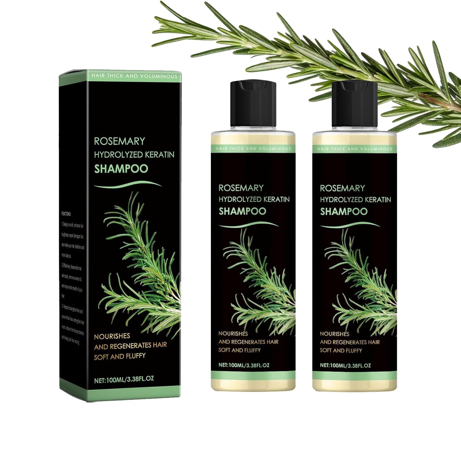 2PCS Rosemary Shampoo Hair Growth- for Women and Men-Natural...