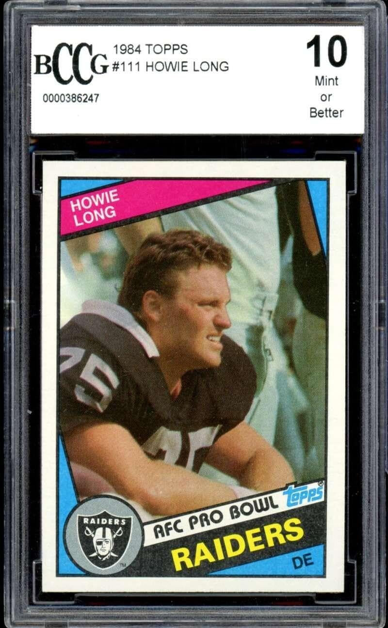 1984 Topps #111 Howie Long Rookie Card BGS BCCG 10 Mint+ - Unsigned Football Cards