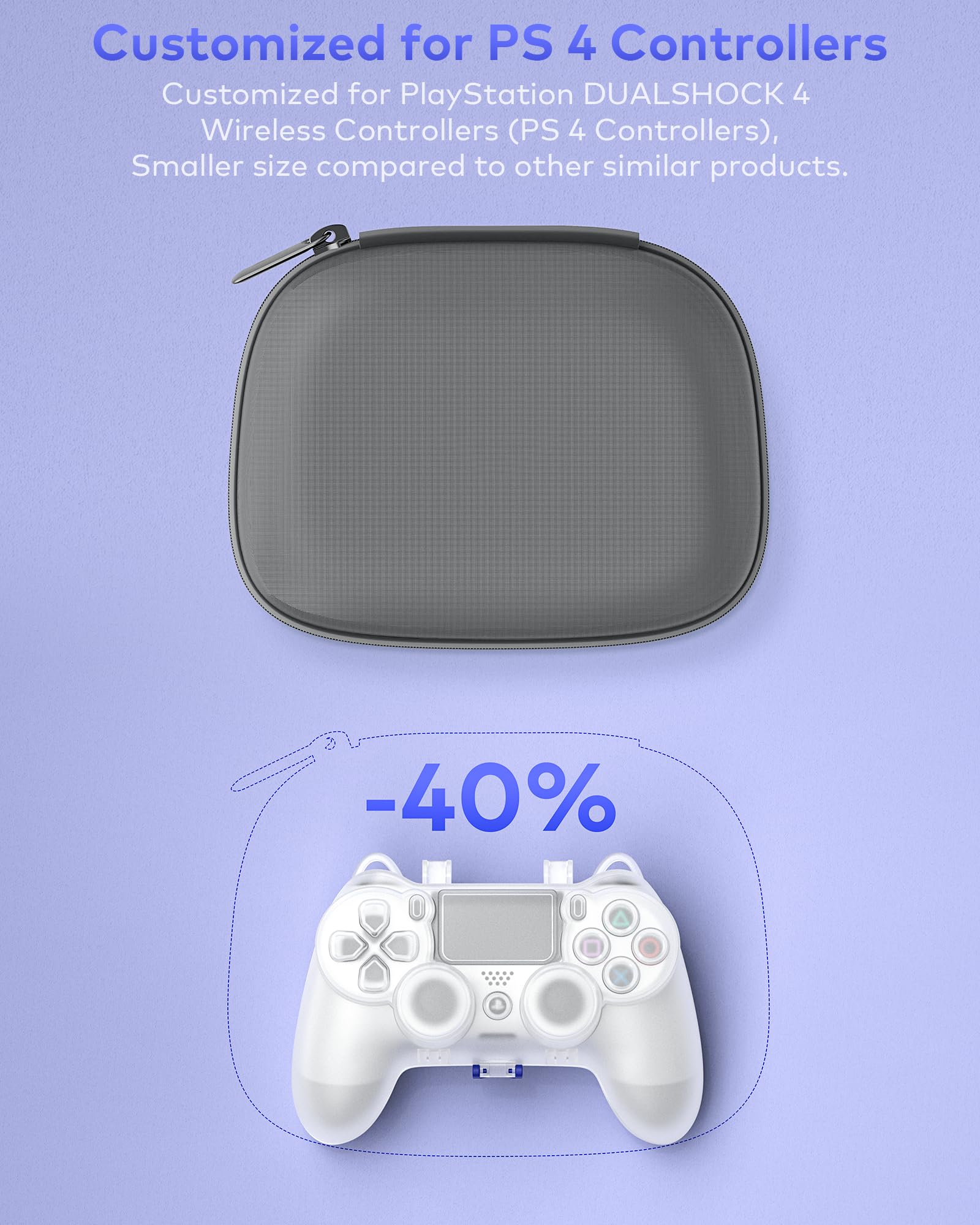 Tiiletzote Étui de protection pour manette de PS4, pour manette sans fil Playstation 4 DualShock 4, étui de transport pour manette PS4, accessoires de protection anti-poussière (blanc)