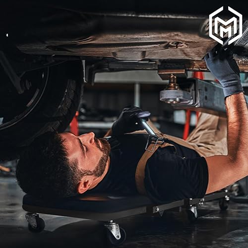 Miniatura 37 de M-AUTO Z Creeper plegable 2 en 1 - Enredadera y asiento plegable para automóvil, silla de garaje ajustable de 36 pulgadas para acostarse o sentarse