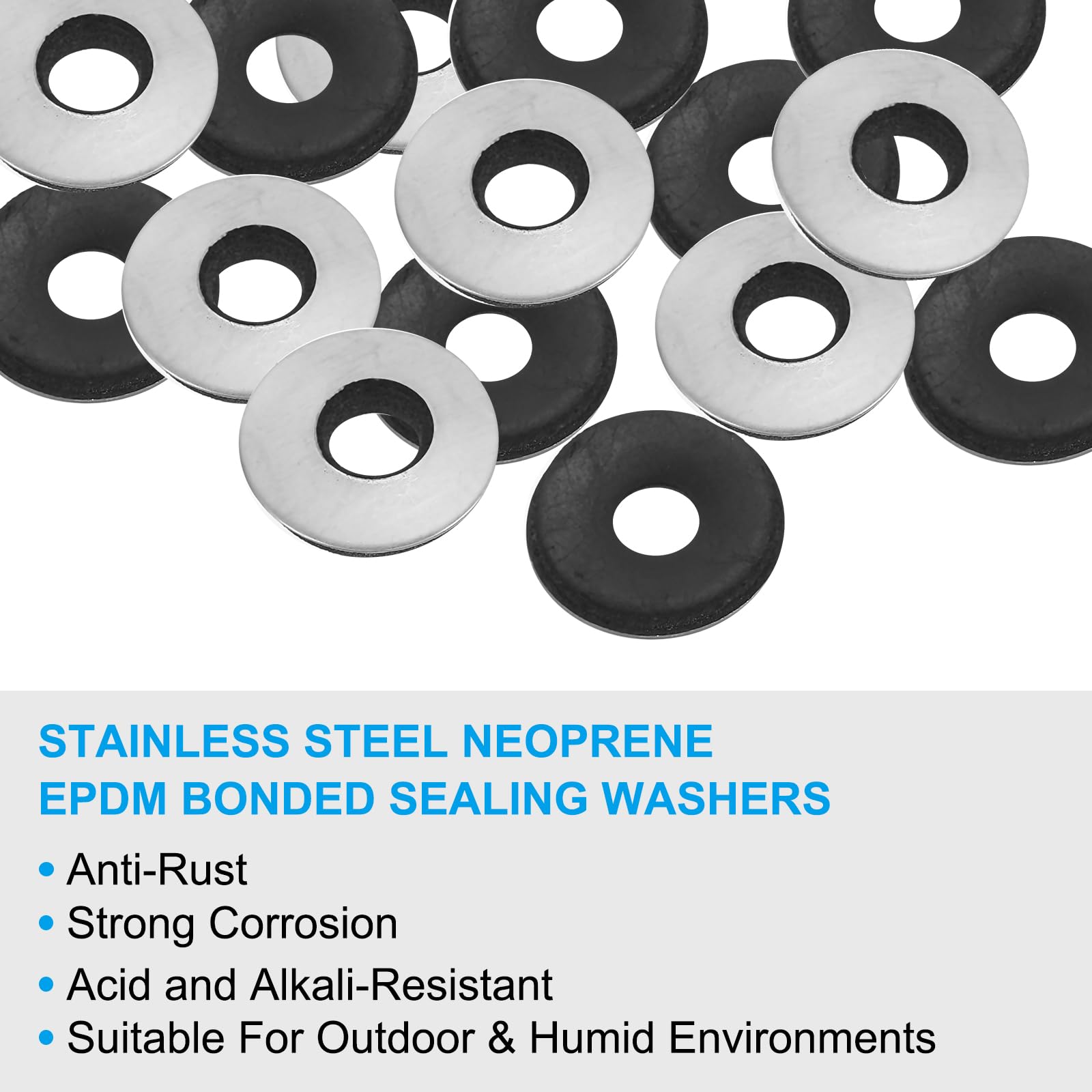 PATIKIL 304 Stainless Steel EPDM Bonded Sealing Washers - Image 3