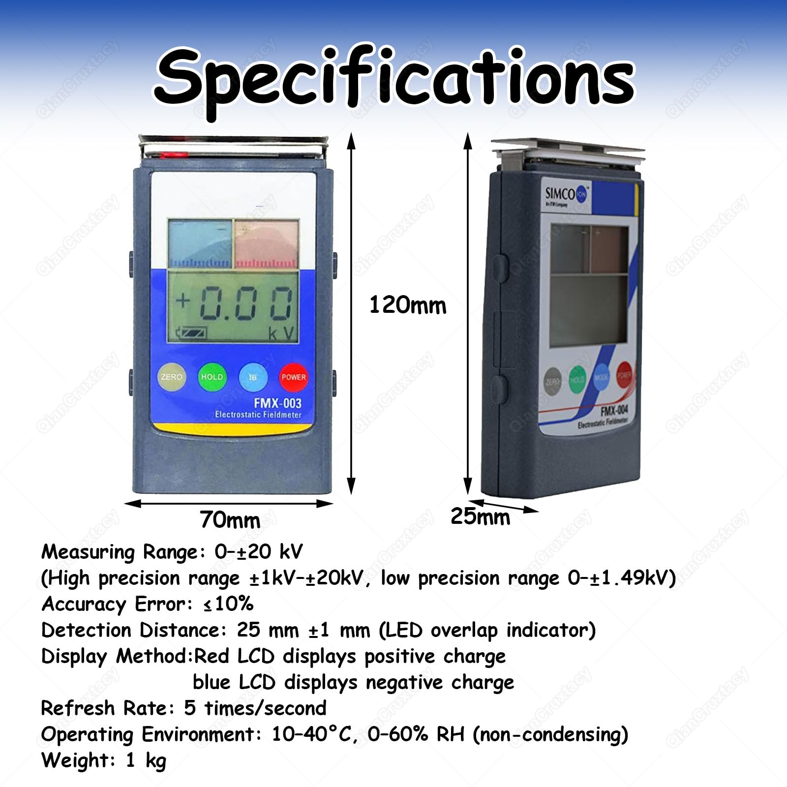 Digitales elektrostatisches Feldmessgerät, tragbarer ESD-Tester mit LCD-Display, Echtzeitüberwachung für Gummi-, Textil- und Faserindustrie